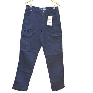 Carhartt Cargo Pants Mens 32x34 Navy FR Workwear BN3574-FRM Flame Resistant
